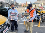 防止路口車禍，監警啟動「交安」巡迴宣導計畫。（照片監理站提供）