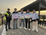 清水警方在清水高美濕地進行防詐及交通等各項宣導獲得好評