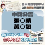 《台中通》下載289.6萬次超越台中總人口！ 日本神戶商務艙幸運兒出爐