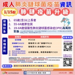 115年成人公費肺炎鏈球菌疫苗新制上路    一劑20價疫苗守護長者健康