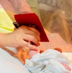 豐原醫院堅守崗位迎接首位馬寶寶！腳丫印變身限量紅包袋