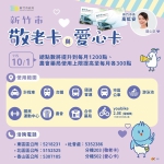 福利更符合實際生活需求   新竹市敬老卡及愛心卡10/1起每月增至1200點   農會、藥局上限增至300點